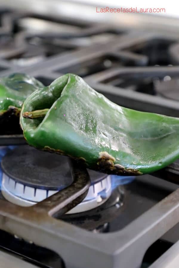 open fire poblano roasted