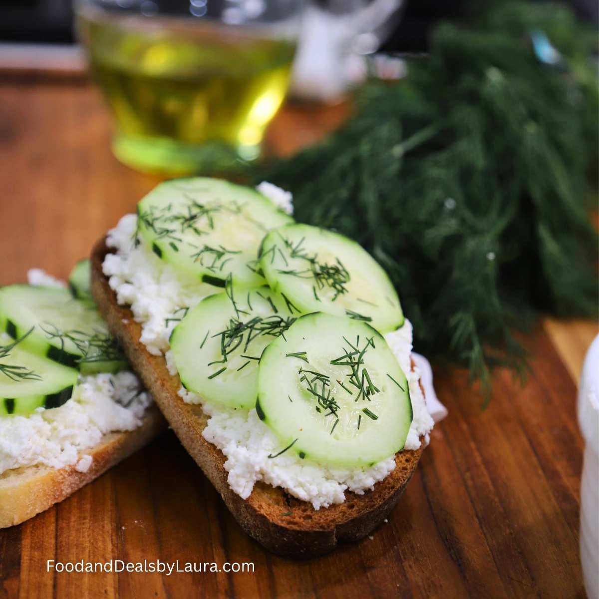 Cottage Cheese Toast with Cucumber & Dill